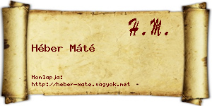 Héber Máté névjegykártya